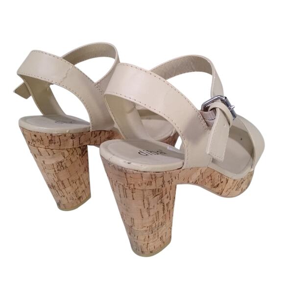 [H301] Cork Strappy Ankle Strap Heels, Size 8.5 - Picture 4 of 7